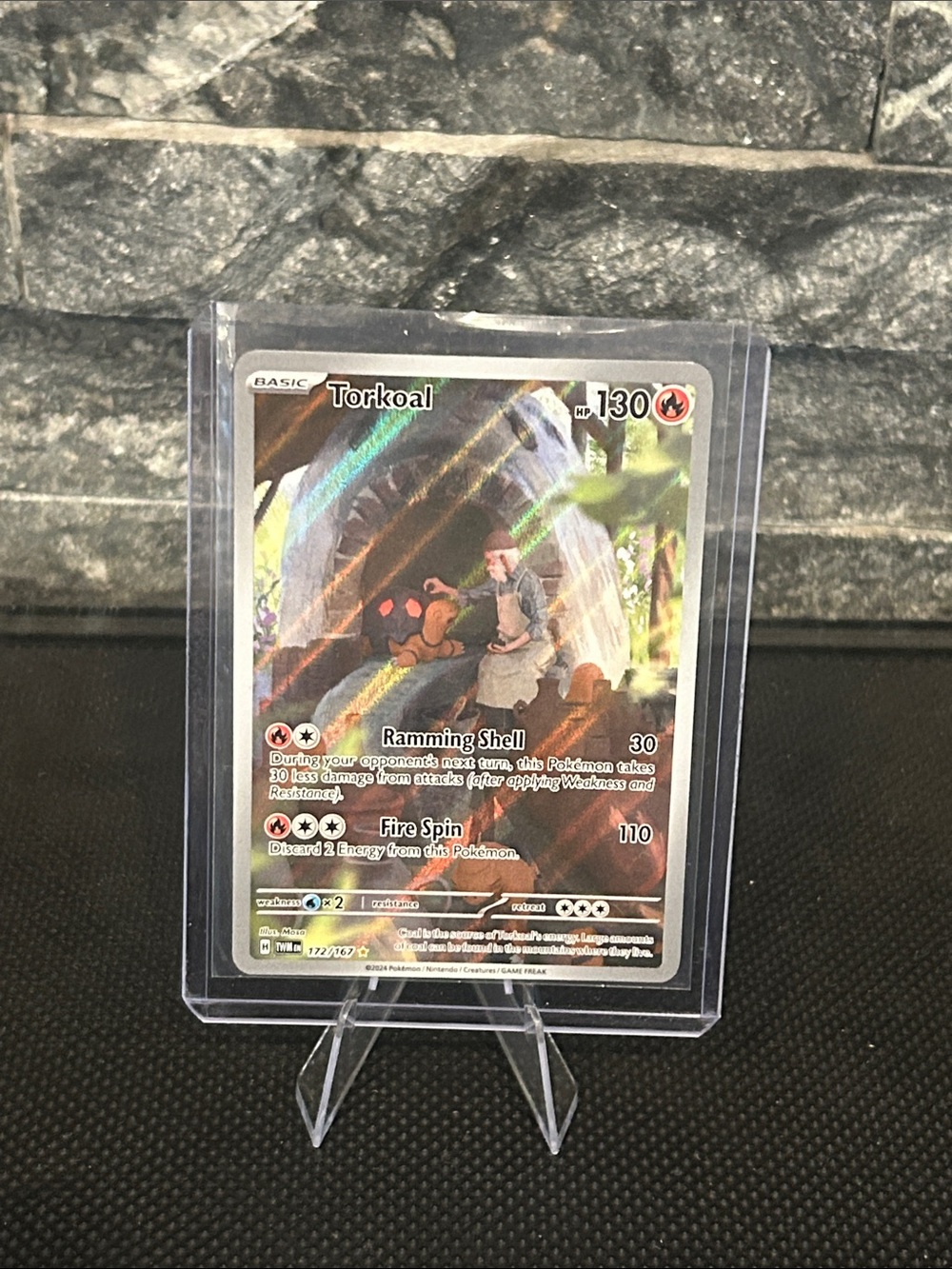 Pokemon Torkoal 172/167 Illustration Rare Holo from Twilight Masquerade